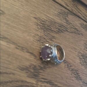 Sterling Silver Ring with Amethyst Gem